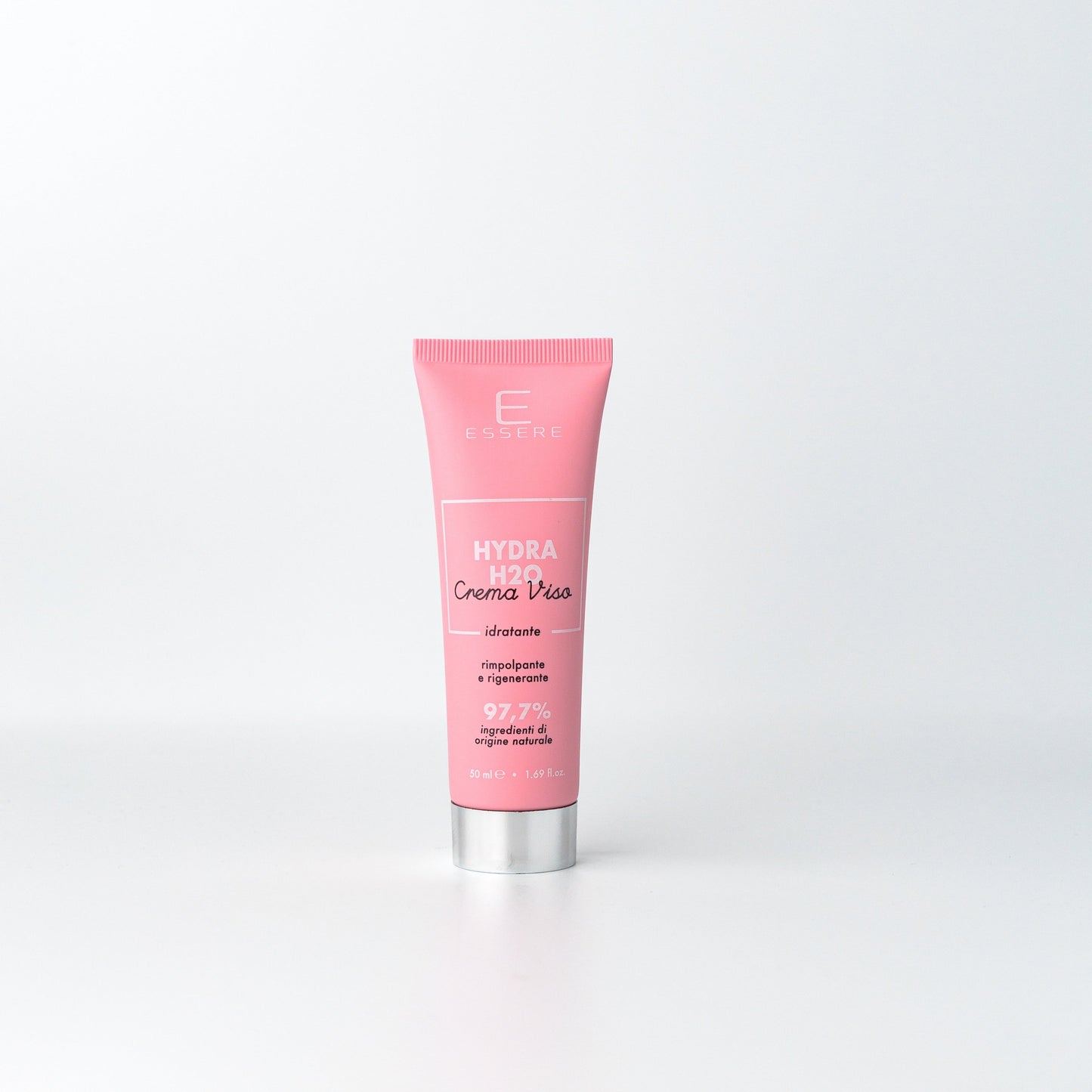 Tubo di Essere Bio Hydra H2O crema viso idratante 50 ml Be Beauty, vista frontale su fondo chiaro