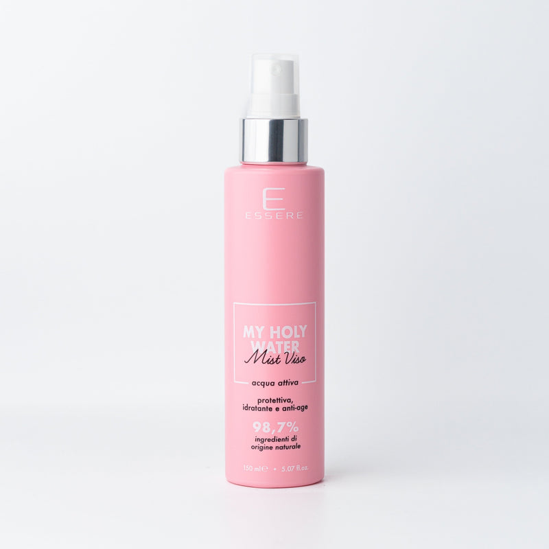 Essere Bio My Holy Water active water face mist 150 ml – pink spray bottle, front view