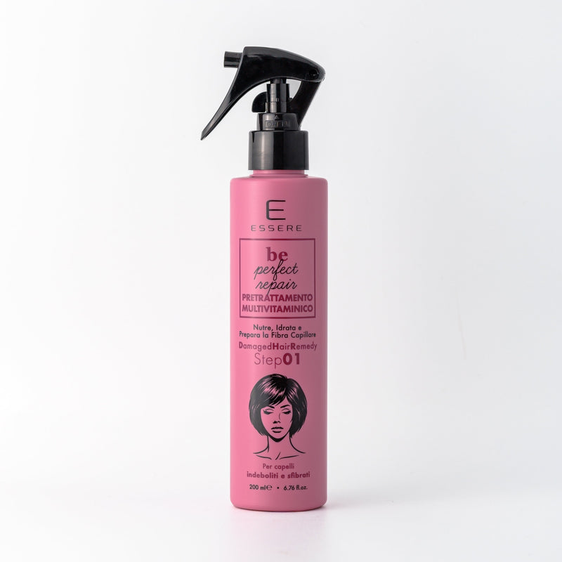 Essere Bio Multivitamin Pre-Treatment 200 ml, spray from the Be Perfect Repair line for damaged hair, front view