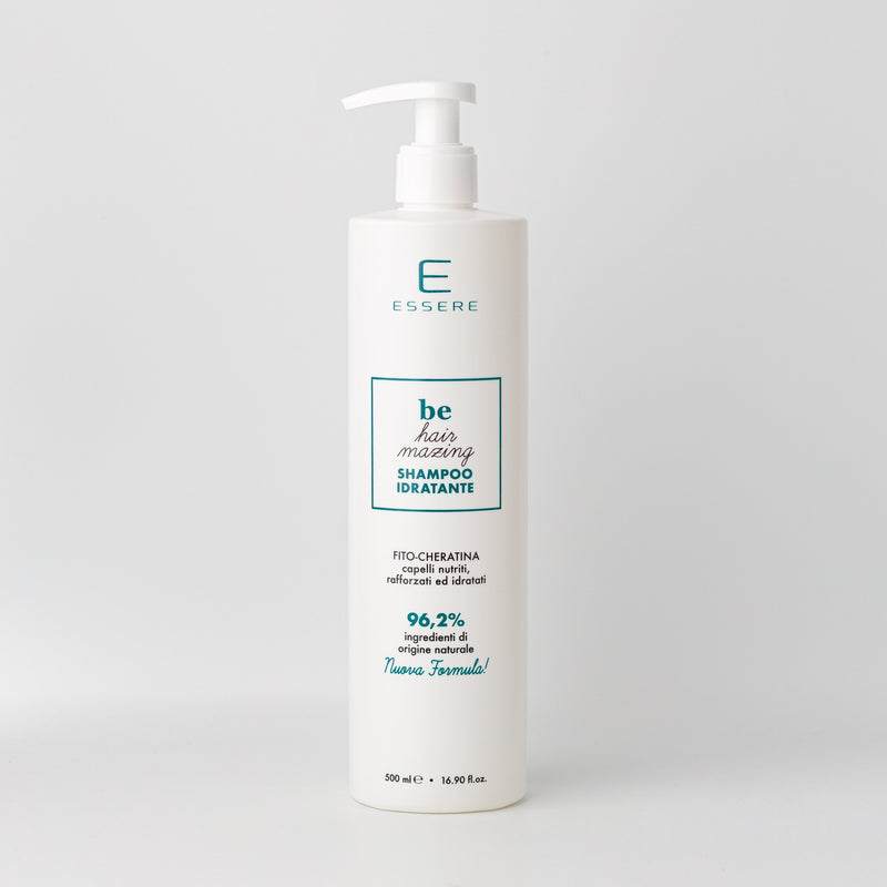Essere Bio Phyto-Keratin Hydrating Shampoo 500 ml, Be Hair Mazing bottle with 96.2% natural origin ingredients