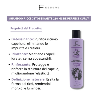 Shampoo Ricci Detossinante 250 ml Be Perfect Curly