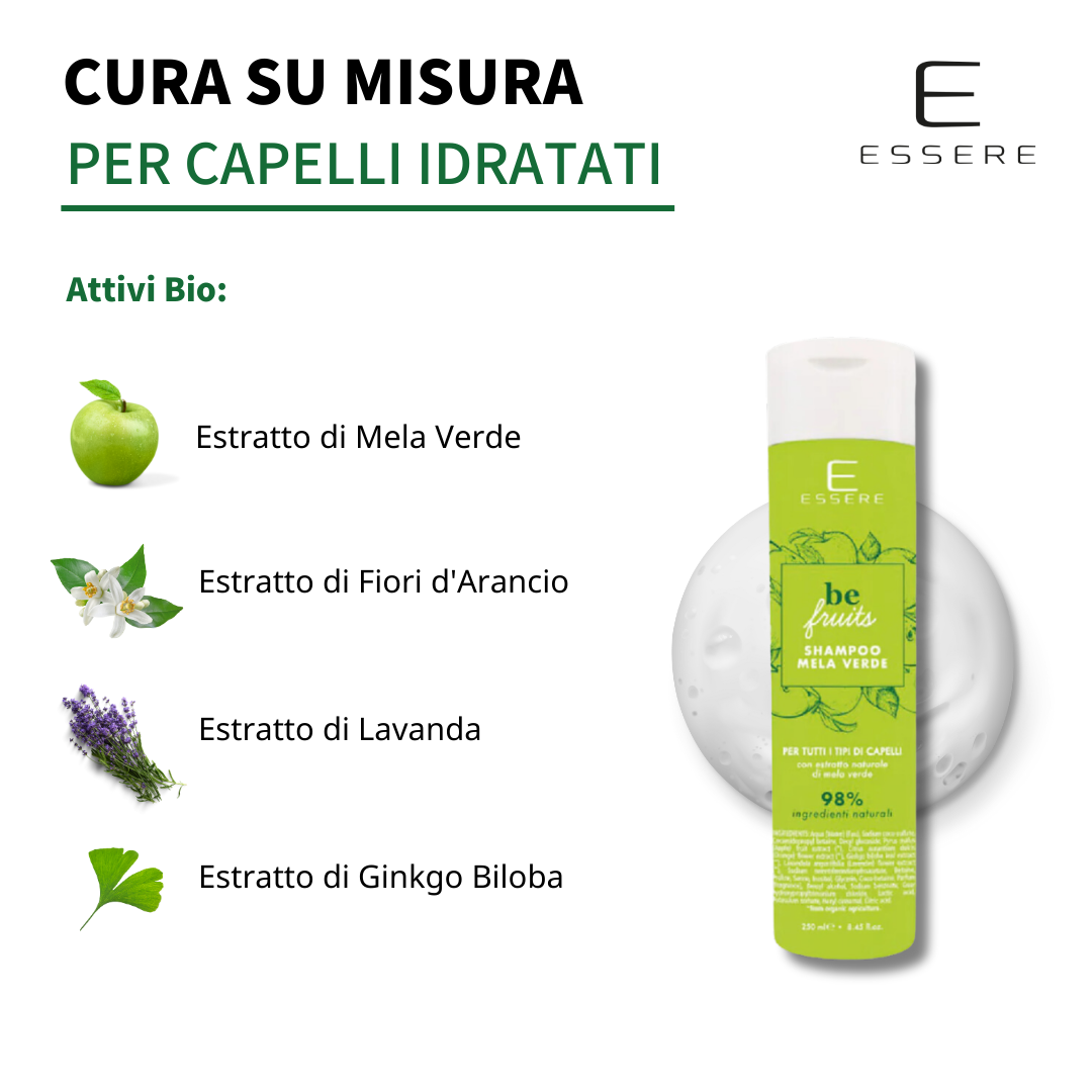 Shampoo Mela Verde 250ml  Be Fruits