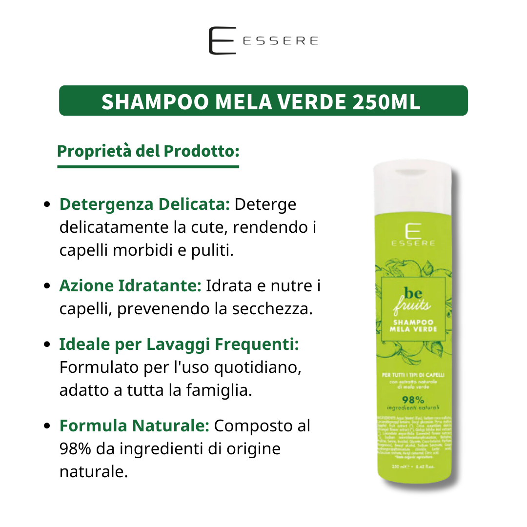 Shampoo Mela Verde 250ml  Be Fruits