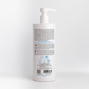 Back of the Essere Bio Vitamin E Gentle Shower Gel 1000 ml with INCI and natural origin ingredients, Be Body Like