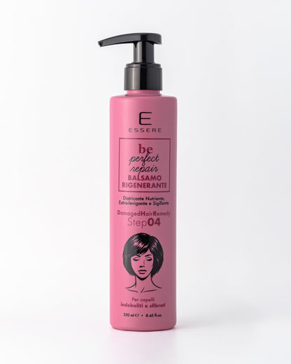 Essere Bio Balsamo Rigenerante 250 ml, flacone della linea Be Perfect Repair per capelli danneggiati, vista frontale