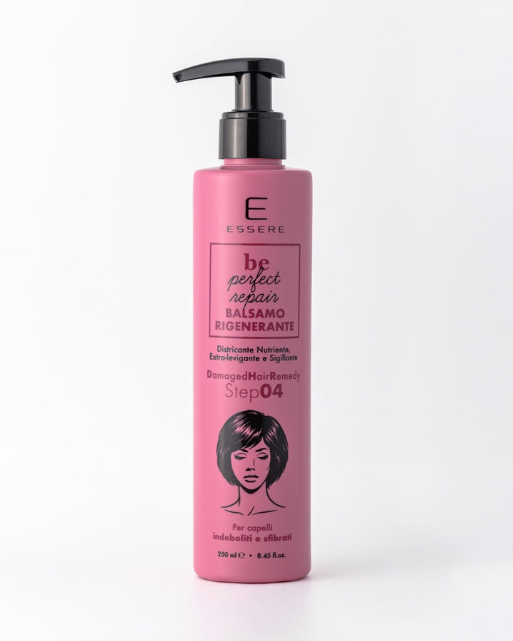 Essere Bio Balsamo Rigenerante 250 ml, flacone della linea Be Perfect Repair per capelli danneggiati, vista frontale