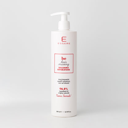 Essere Bio Balsamo Riparatore Niacinamide 500 ml, flacone Be Hair Mazing con 96,8% di ingredienti di origine naturale