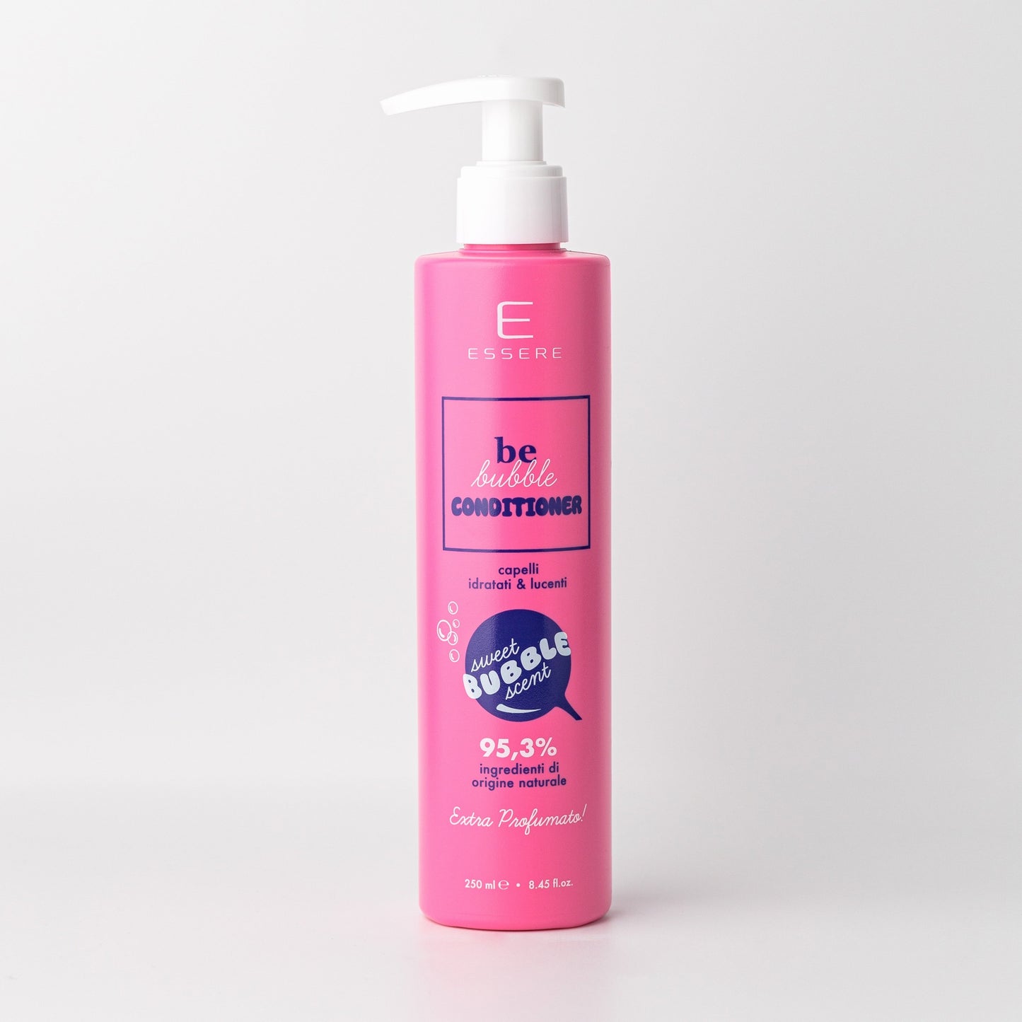 Essere Bio Be Bubble Conditioner 250 ml, flacone rosa extra profumato con 95,3% di ingredienti di origine naturale, fronte