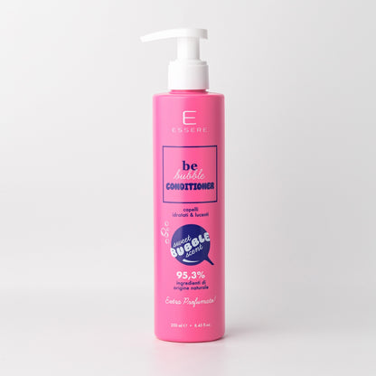 Essere Bio Be Bubble Conditioner 250 ml, flacone rosa extra profumato con 95,3% di ingredienti di origine naturale, fronte