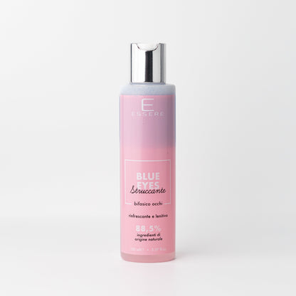 Essere Bio Blue Eyes struccante occhi bifasico Be Beauty 150 ml, flacone rosa, vista frontale