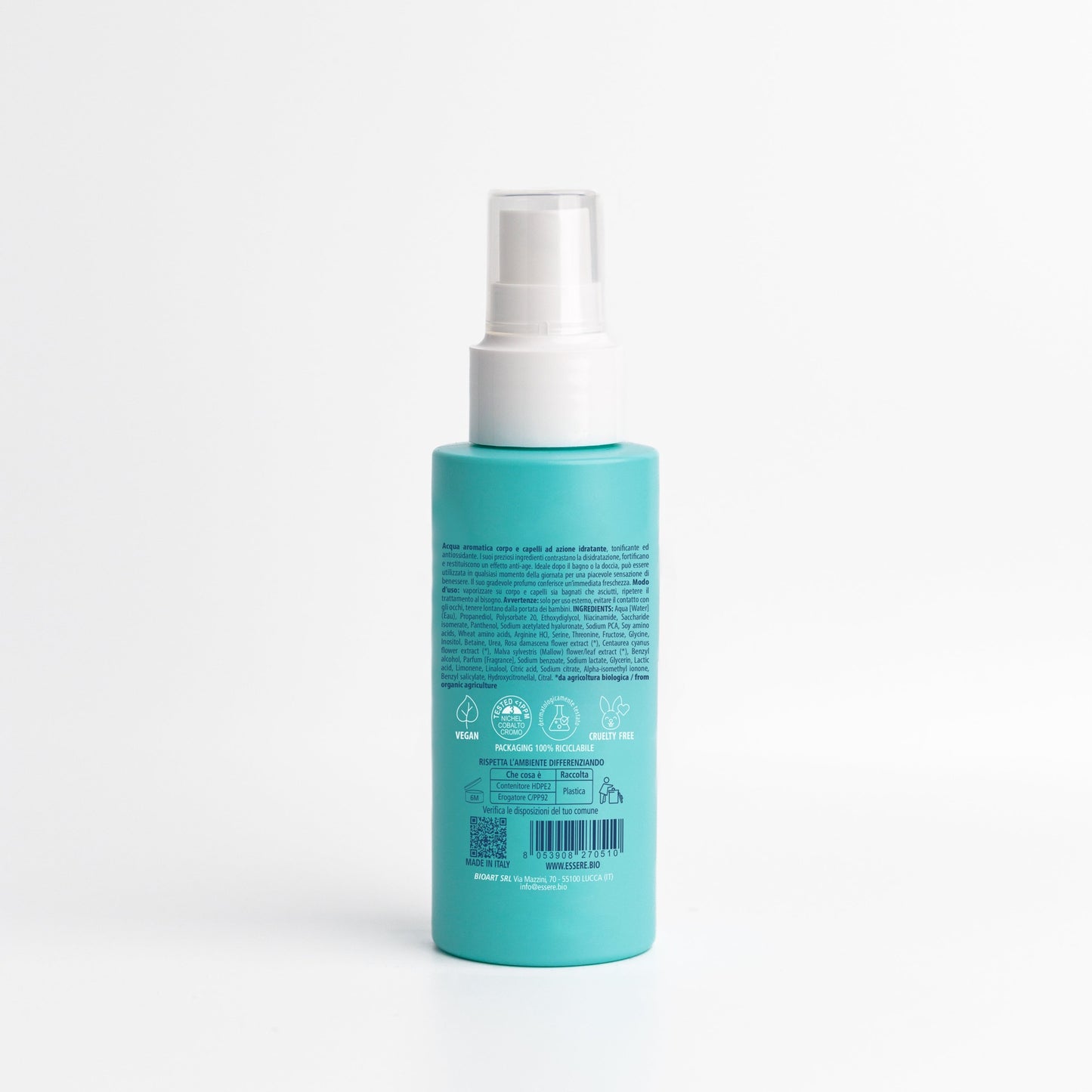 Retro del Blue Ocean Marine Essere Bio 100 ml con INCI e ingredienti di origine naturale al 92 per cento