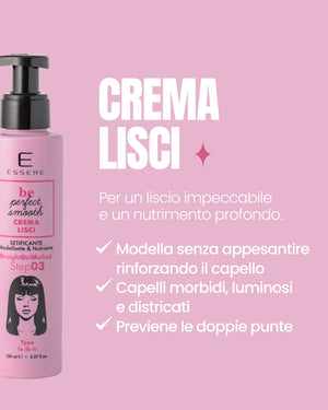 Straight Hair Cream benefits by Essere Bio: shapes without weighing hair down, soft, shiny, detangled hair