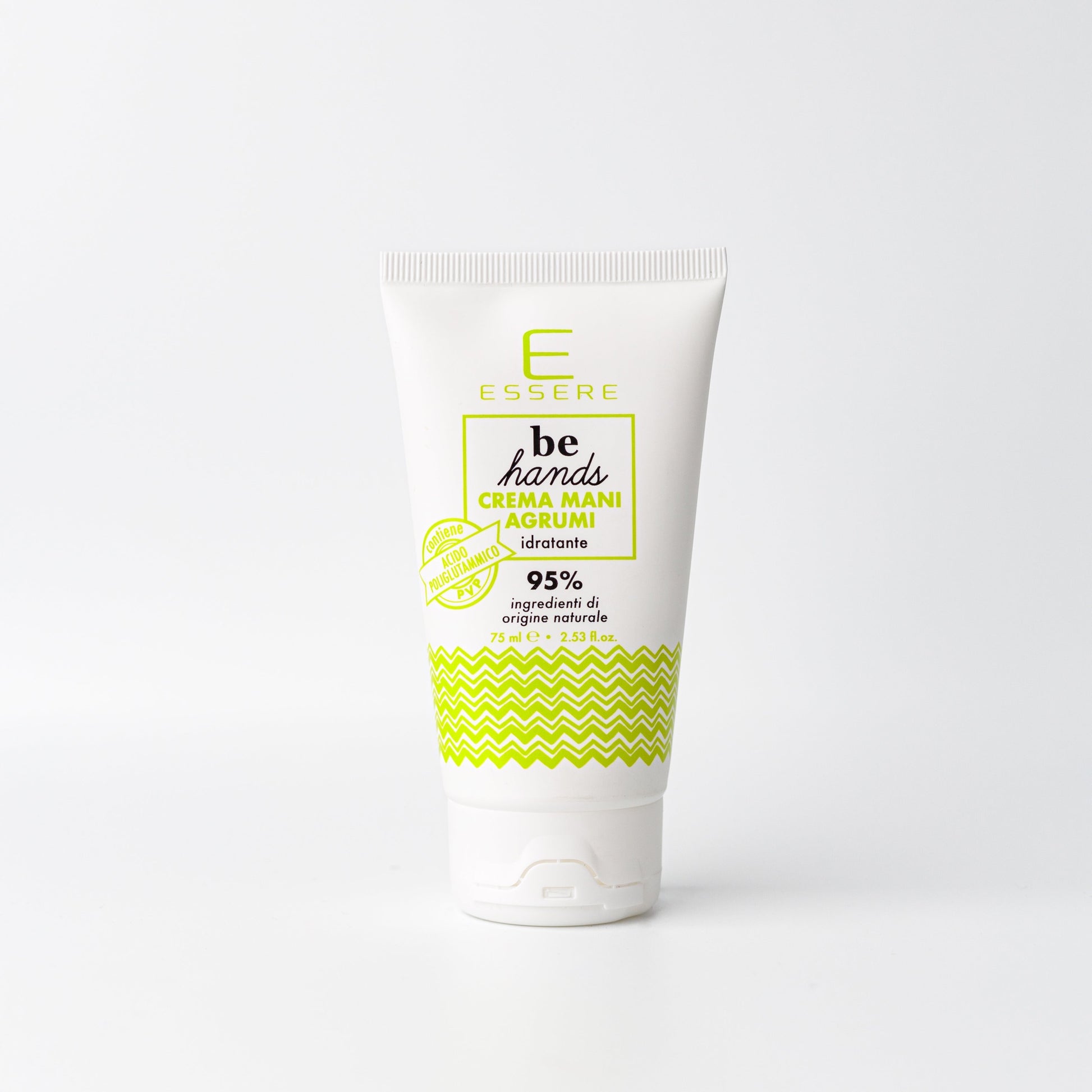 Essere Bio Crema Mani Agrumi 75 ml, tubo idratante Be Hands con 95% di ingredienti di origine naturale, fronte