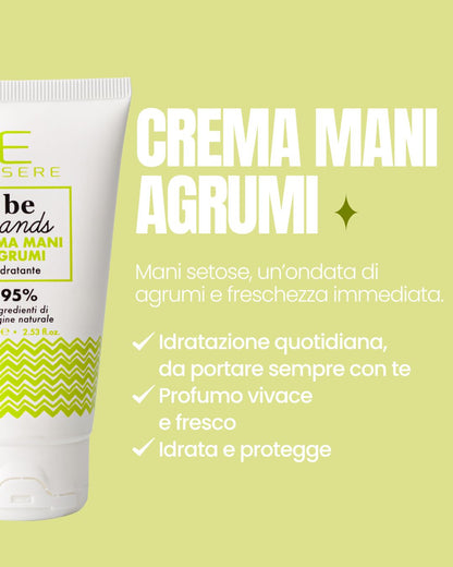 Benefici della Crema Mani Agrumi Essere Bio: idratazione quotidiana, profumo vivace e fresco, mani setose e protette