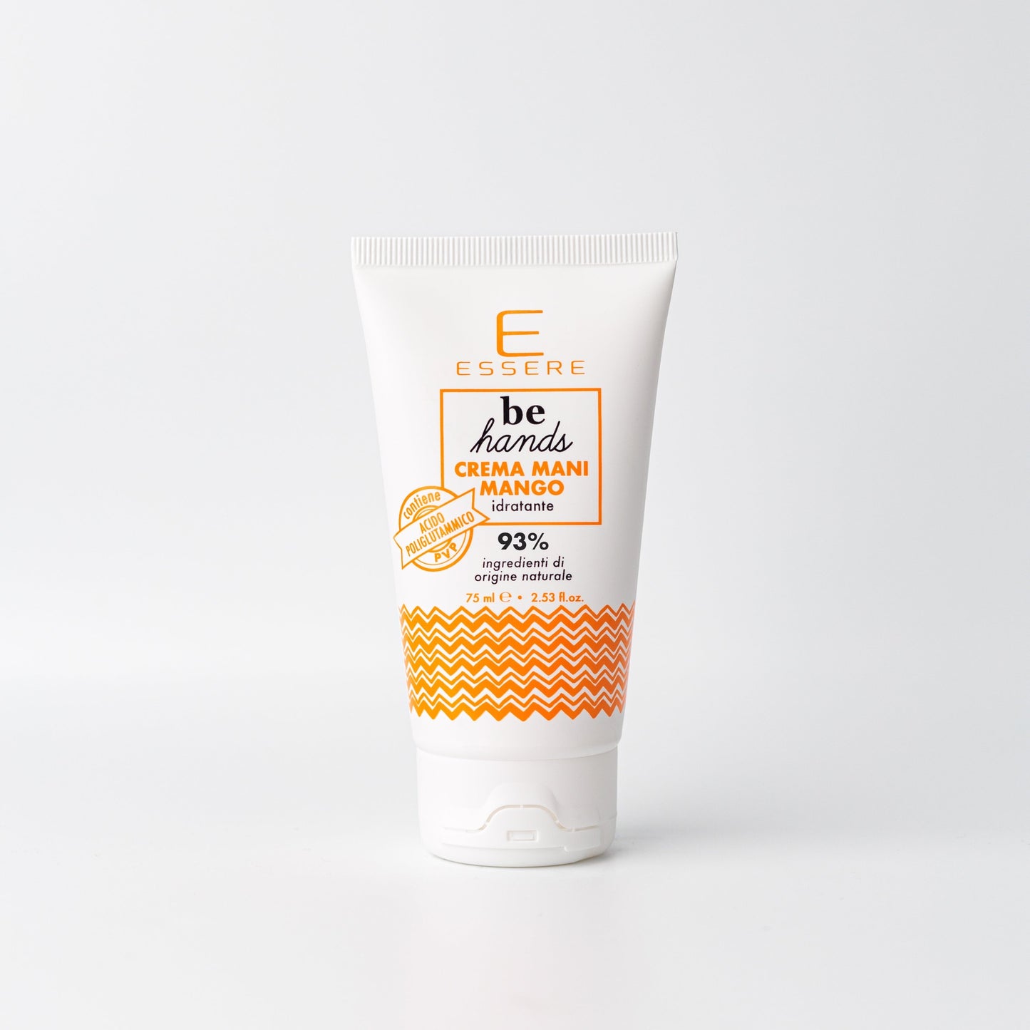 Essere Bio Crema Mani Mango 75 ml, tubo idratante Be Hands con 93% di ingredienti di origine naturale, fronte