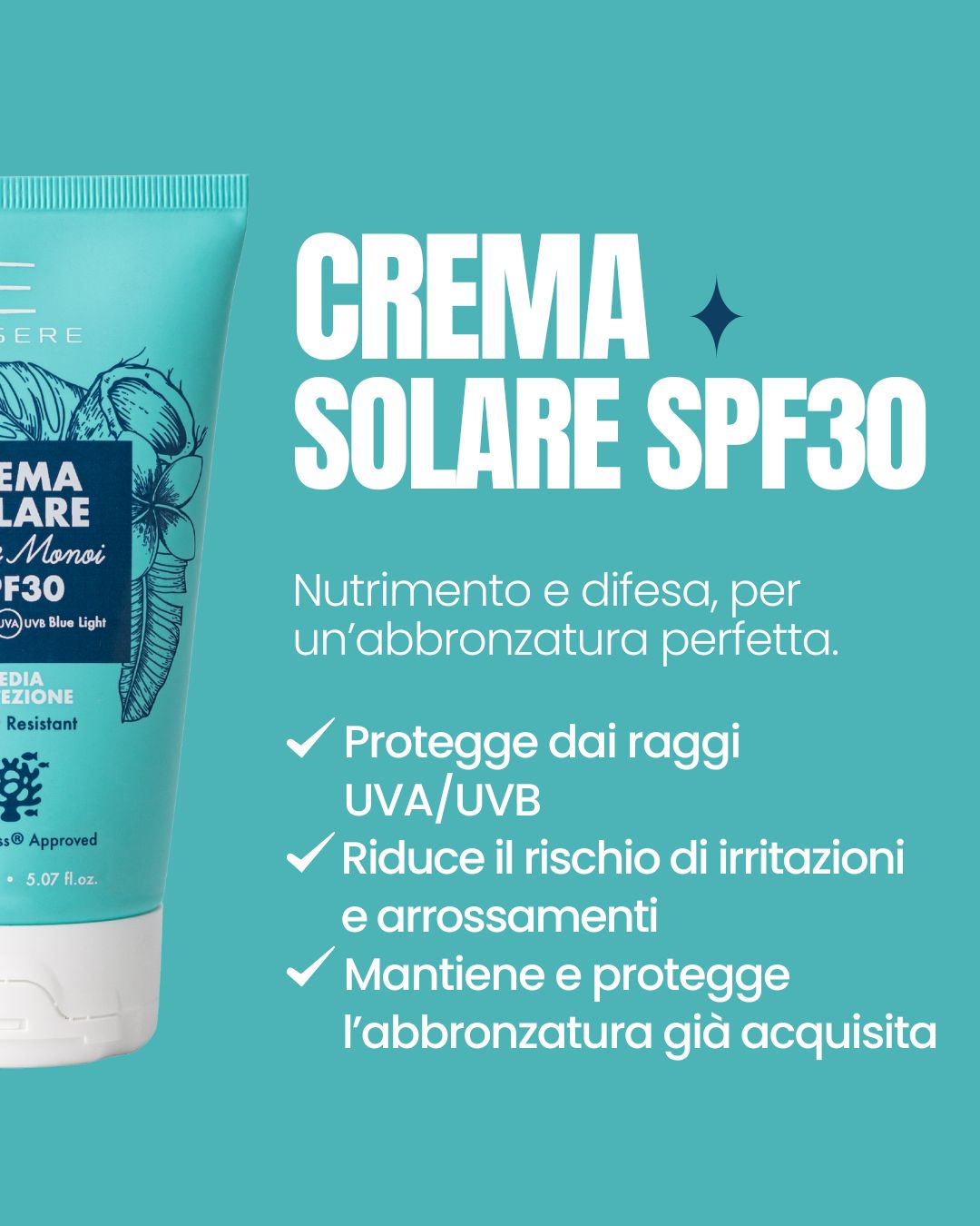 Benefici della Crema Solare SPF 30 Essere Bio: nutre e difende riducendo il rischio di irritazioni al sole