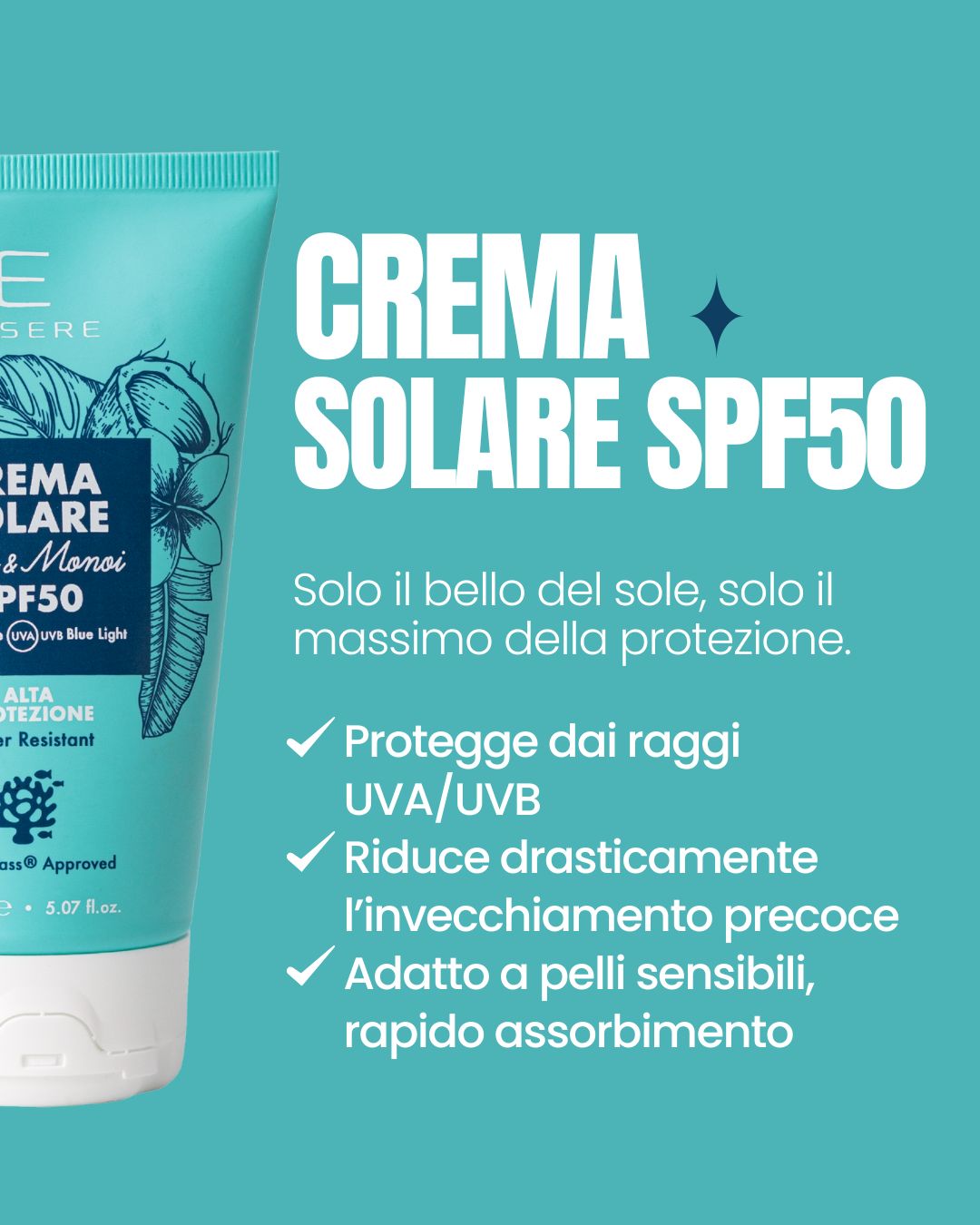 Benefici della Crema Solare SPF 50 Essere Bio: alta protezione adatta alle pelli sensibili contro l'invecchiamento