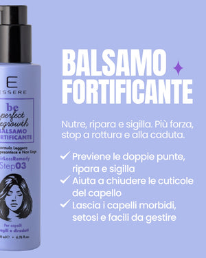 Step 3 of the Essere Bio Be Perfect Regrowth Kit: Strengthening Conditioner that nourishes, repairs and seals the cuticles