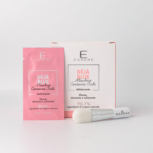 Essere Bio Eyes Recovery Kit: Deja Blue anti-fatigue eye contour mask with brush, 95.1% natural origin ingredients