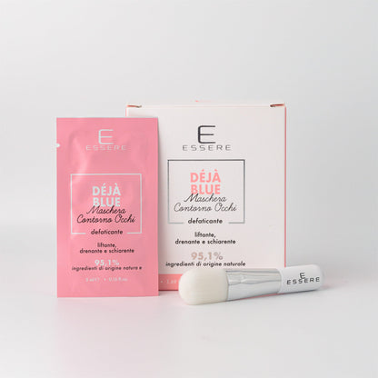 Kit Eyes Recovery Essere Bio: Déjà Blue Maschera Contorno Occhi defaticante con pennello, 95,1% di origine naturale