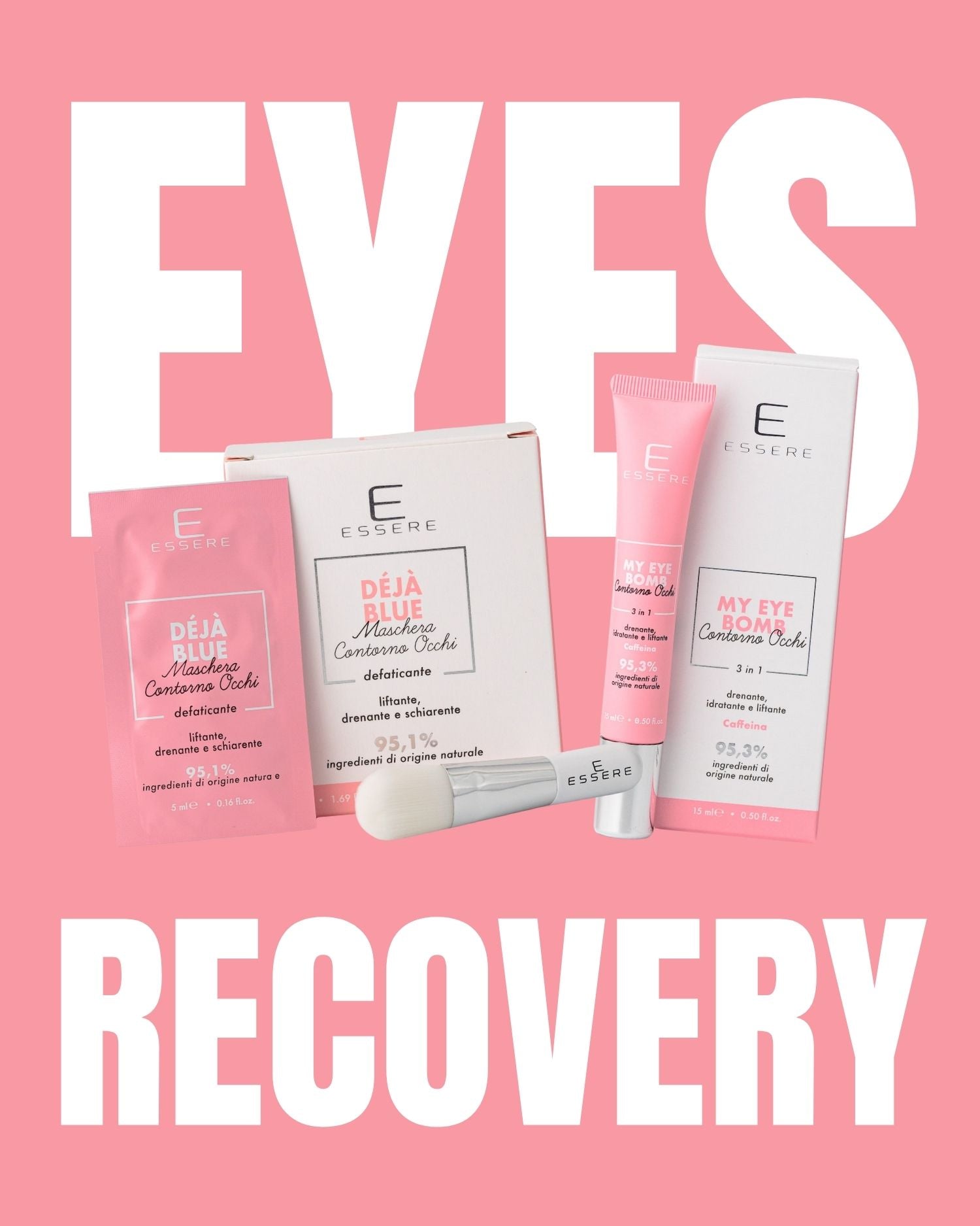 Kit Eyes Recovery Essere Bio: Déjà Blue maschera contorno occhi e My Eye Bomb per occhiaie e sguardo affaticato