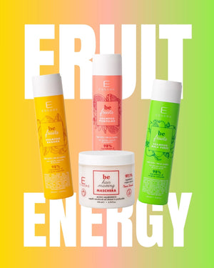 Essere Bio Fruit Energy Kit: Be Fruit Banana, Grapefruit and Green Apple shampoos with a hair mask, 98% natural