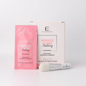 Essere Bio Dark Spots & Uneven Tone Kit: Miracle Glow enzyme peel with brush, 96.6% natural origin ingredients