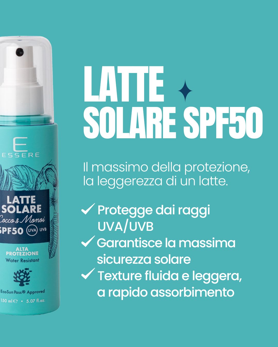 Benefici del Latte Solare SPF 50 Essere Bio: la massima protezione con la texture leggera di un latte