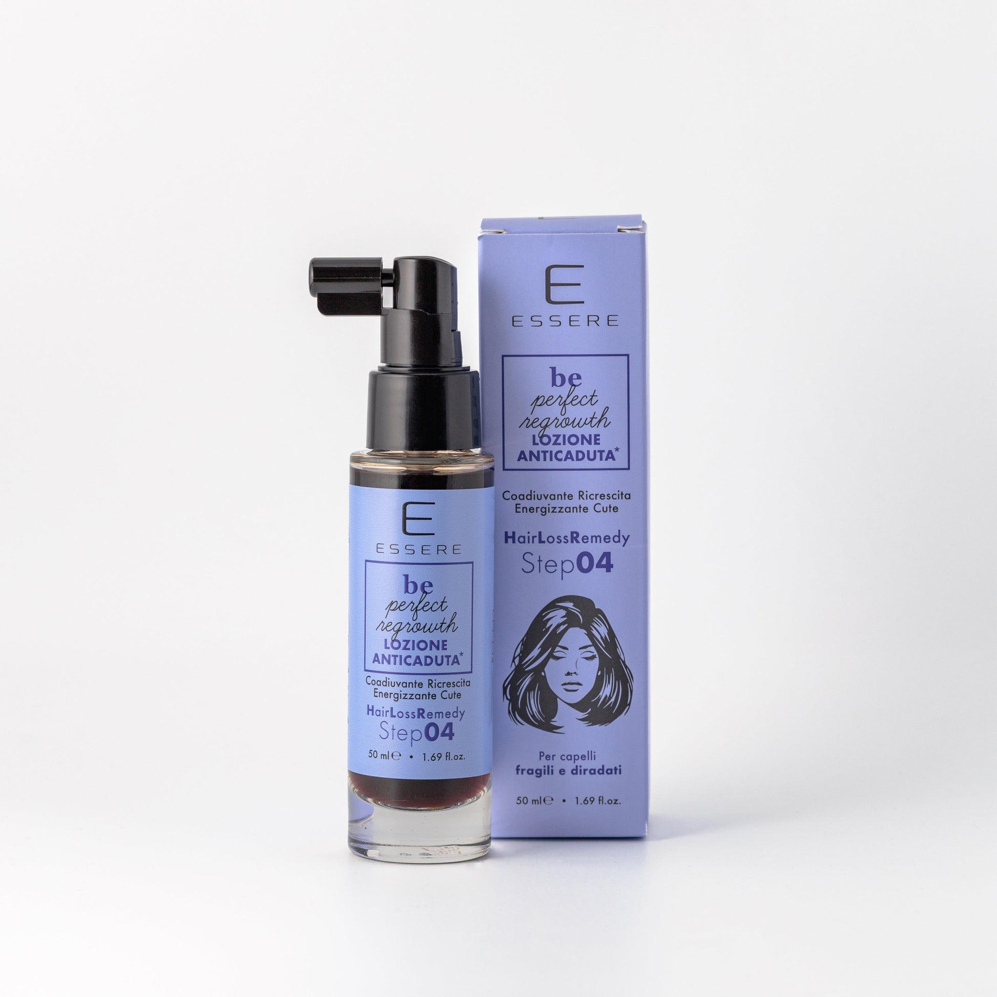Essere Bio Lozione Anticaduta 50 ml, spray della linea Be Perfect Regrowth con astuccio, per capelli fragili e diradati