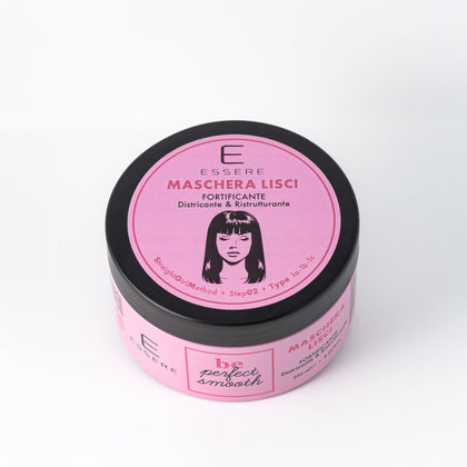 Essere Bio Strengthening Straight Hair Mask 250 ml, pink Be Perfect Smooth jar, top view