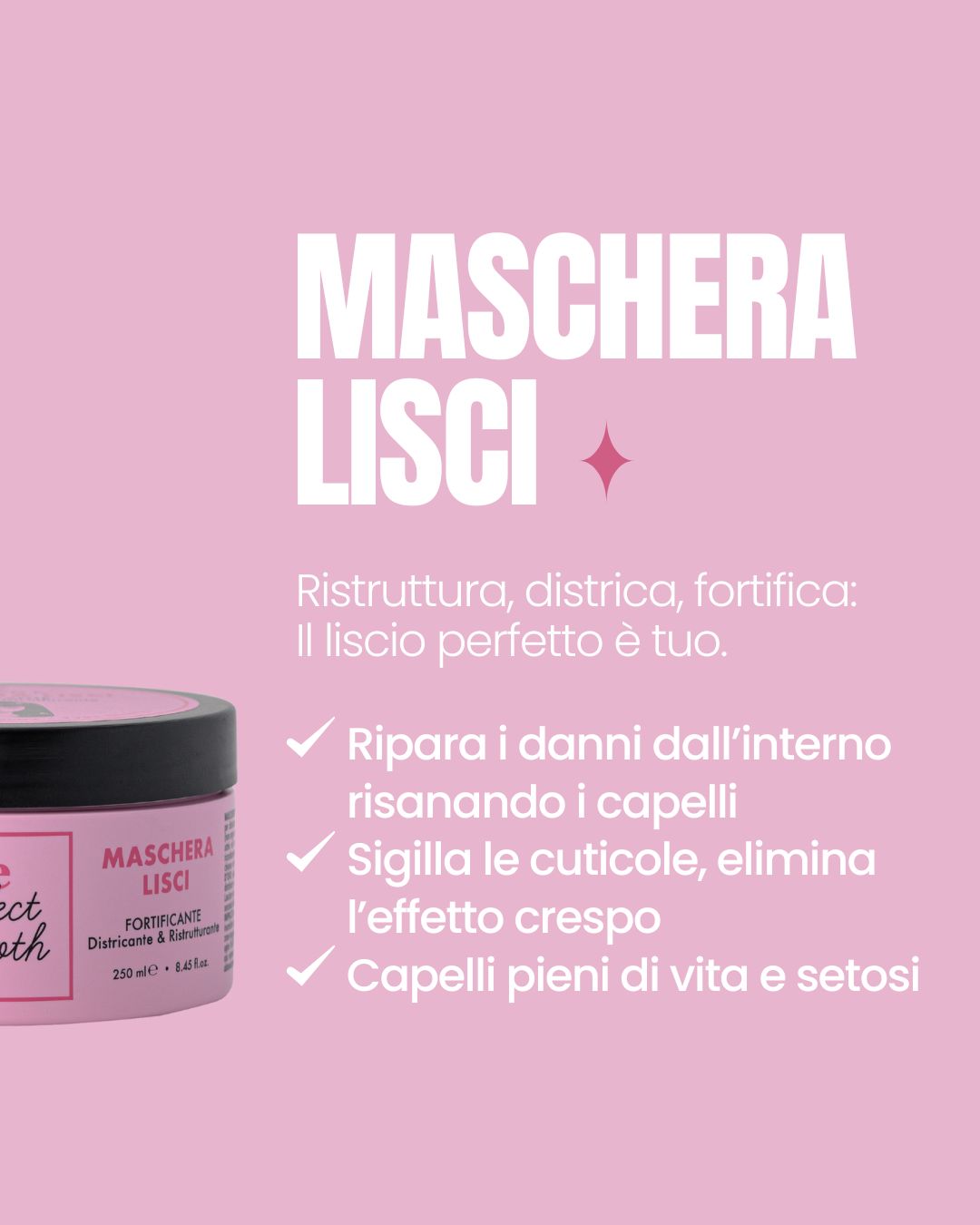 Benefici della Maschera Lisci Essere Bio: ripara i danni, sigilla le cuticole ed elimina l'effetto crespo