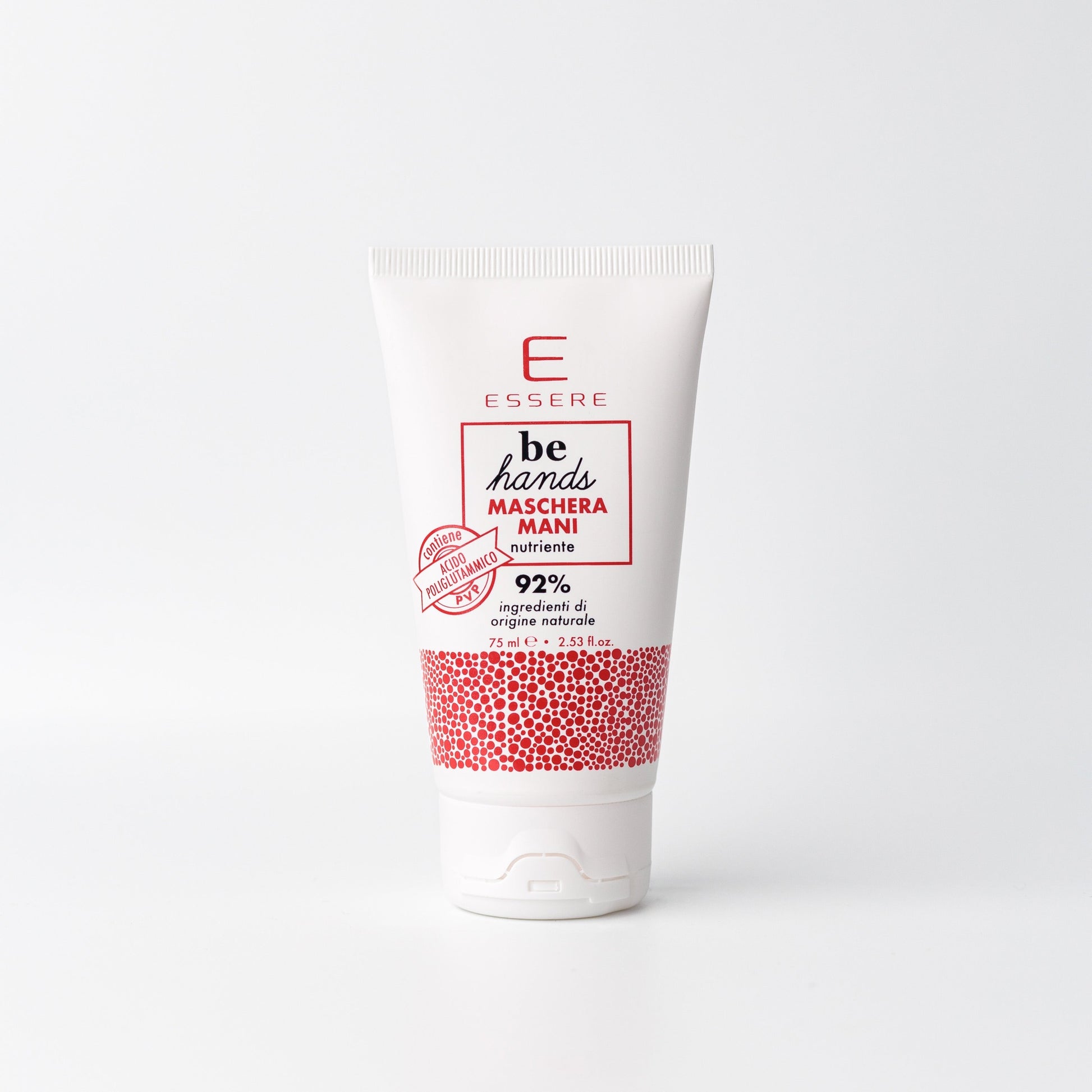 Essere Bio Maschera Mani 75 ml, tubo nutriente Be Hands con 92% di ingredienti di origine naturale, vista frontale