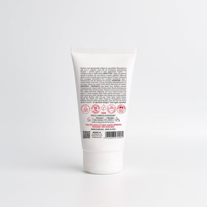 Retro della Maschera Mani Essere Bio 75 ml con INCI e ingredienti di origine naturale, linea Be Hands