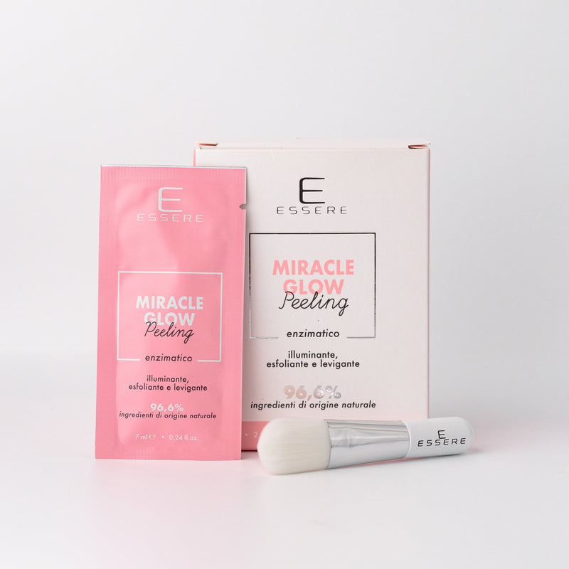 Essere Bio Miracle Glow peeling enzimatico Be Beauty 70 ml, bustine, astuccio e pennello, fronte