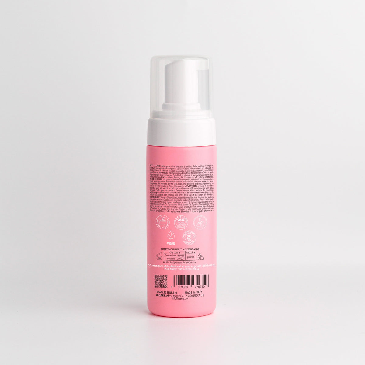Essere Bio My Cloud cleansing mousse, Be Beauty, 150 ml, pump bottle, front view