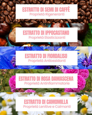 Essere Bio My Eye Bomb actives: coffee, horse chestnut, cornflower, damask rose and chamomile