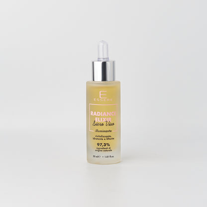Flacone con contagocce di Essere Bio Radiance Elixir siero illuminante 30 ml Be Beauty, vista frontale
