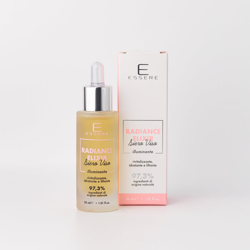 Essere Bio Radiance Elixir brightening face serum, Be Beauty 30 ml, bottle and box, front view