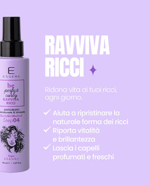Benefits of the Essere Bio Curl Refresher: restores the natural shape of your curls and brings them back to life