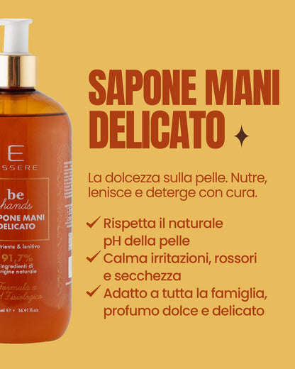 Benefici del Sapone Mani Delicato Essere Bio: rispetta il pH della pelle, calma irritazioni, rossori e secchezza