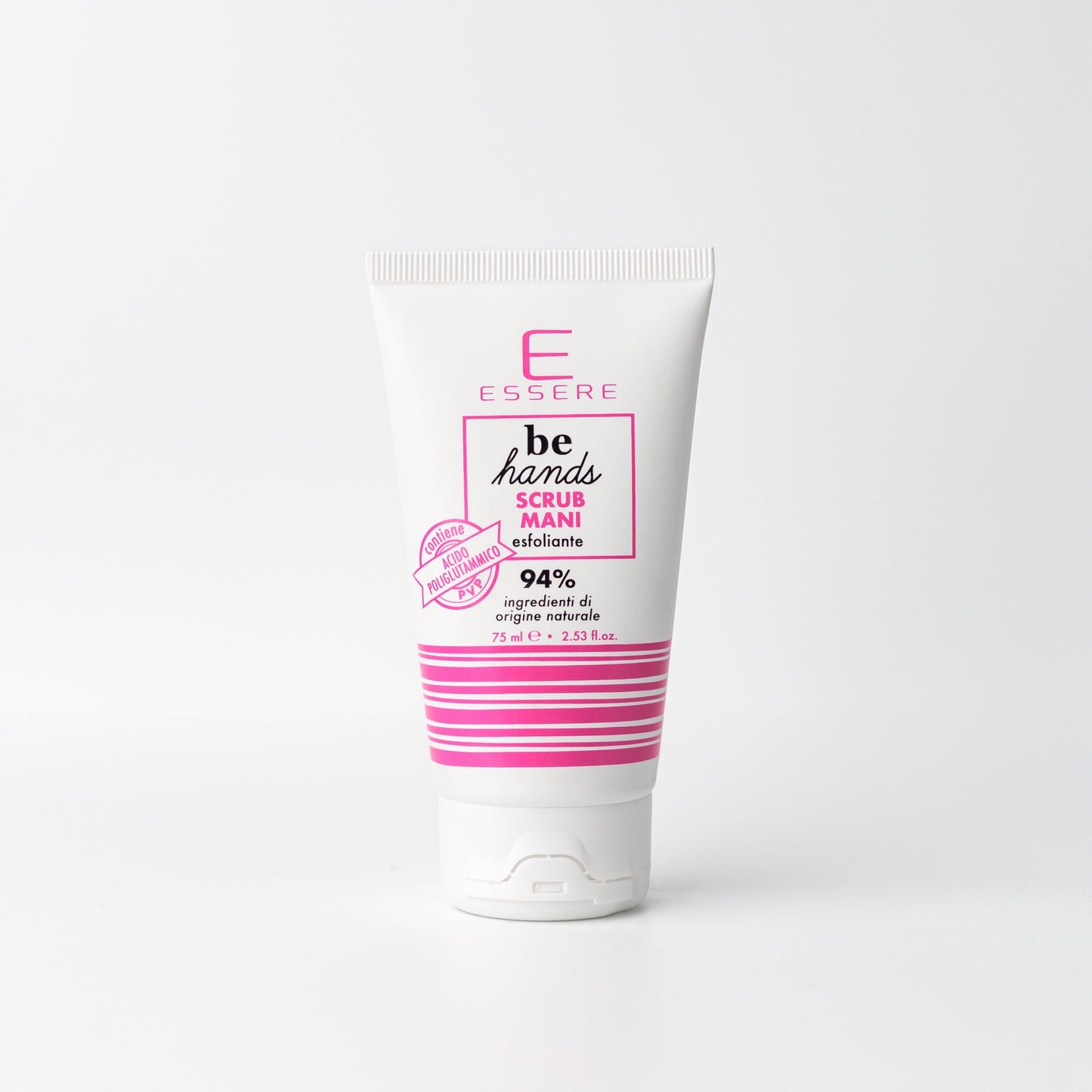 Essere Bio Scrub Mani 75 ml, tubo esfoliante Be Hands con 94% di ingredienti di origine naturale, vista frontale