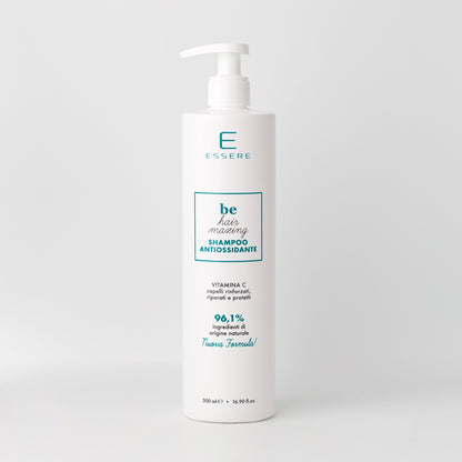 Essere Bio Shampoo Antiossidante Vitamina C 500 ml, flacone Be Hair Mazing con 96,1% di ingredienti di origine naturale