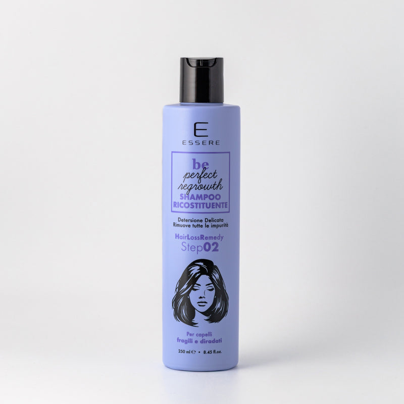 Essere Bio Restorative Shampoo 250 ml, Be Perfect Regrowth bottle for fragile, thinning hair, front view