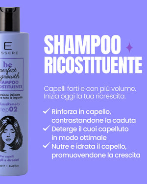 Essere Bio Restorative Shampoo benefits: strengthens hair, fights hair loss and adds volume
