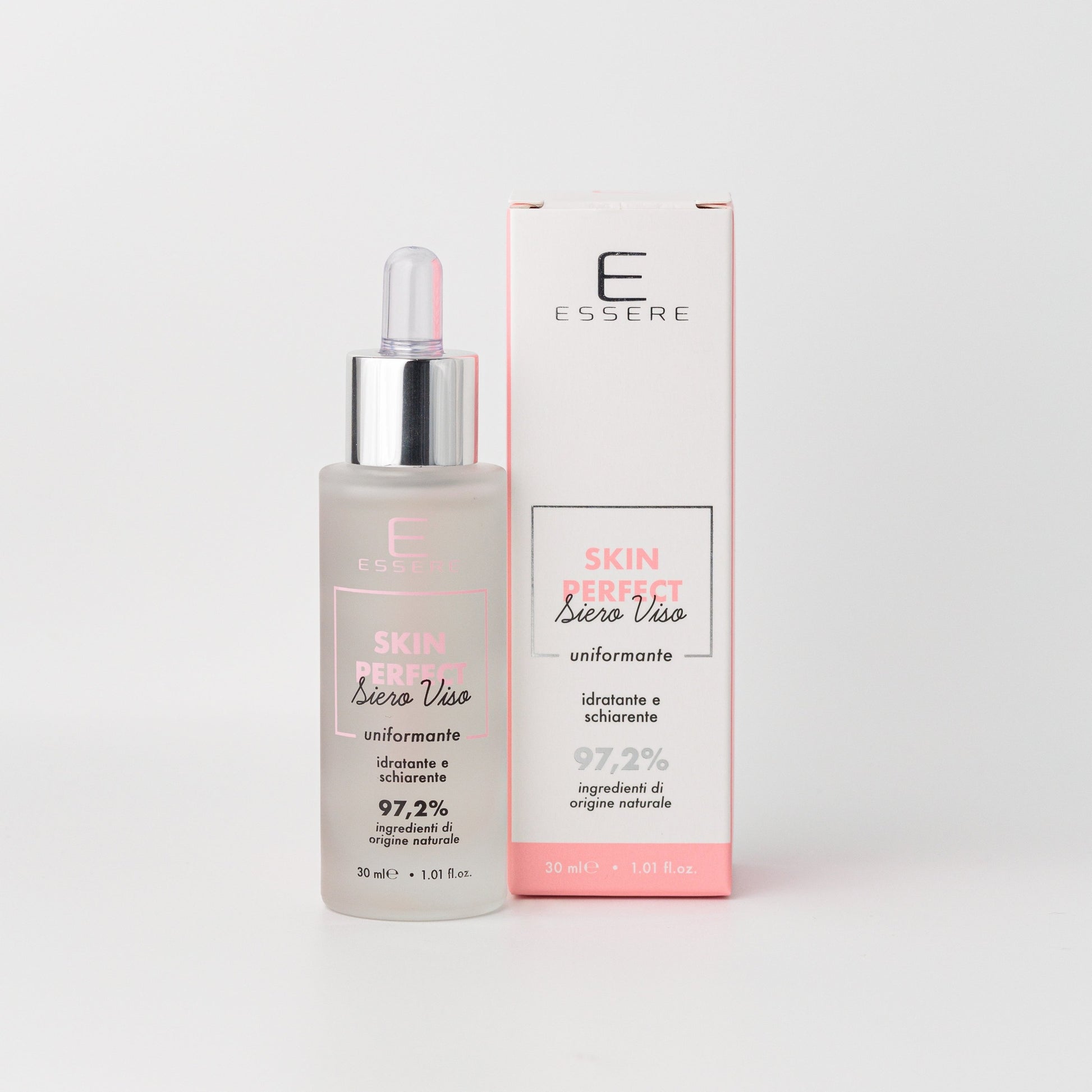 Essere Bio Skin Perfect siero viso uniformante Be Beauty 30 ml, flacone e astuccio, vista frontale