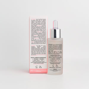 Back of the Essere Bio Skin Perfect 30 ml bottle with INCI and 97.2% natural origin ingredients