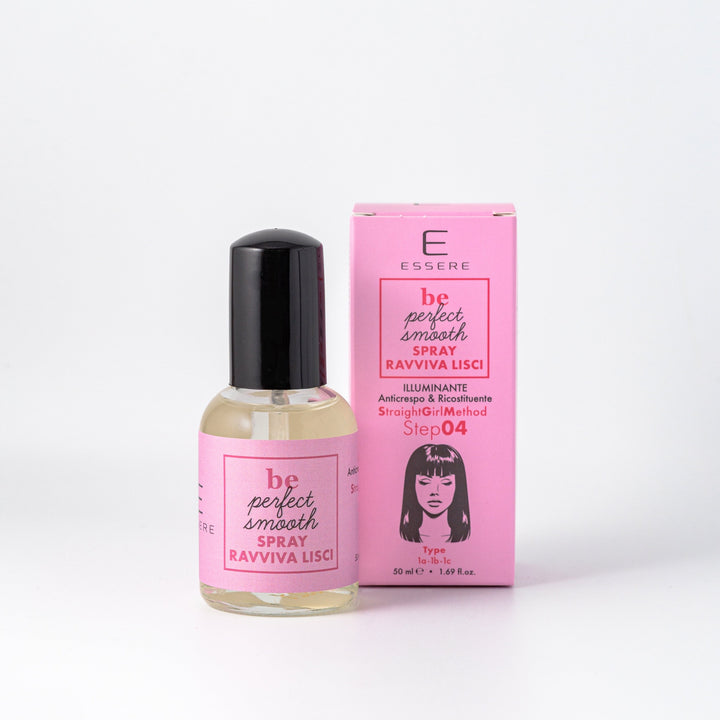 Essere Bio Spray Ravviva Lisci Illuminante 50 ml con astuccio, linea Be Perfect Smooth, confezione frontale