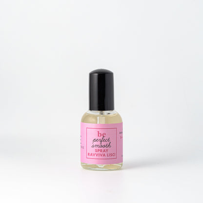 Spray Ravviva Lisci Illuminante Essere Bio 50 ml, flacone rosa della linea Be Perfect Smooth, vista frontale