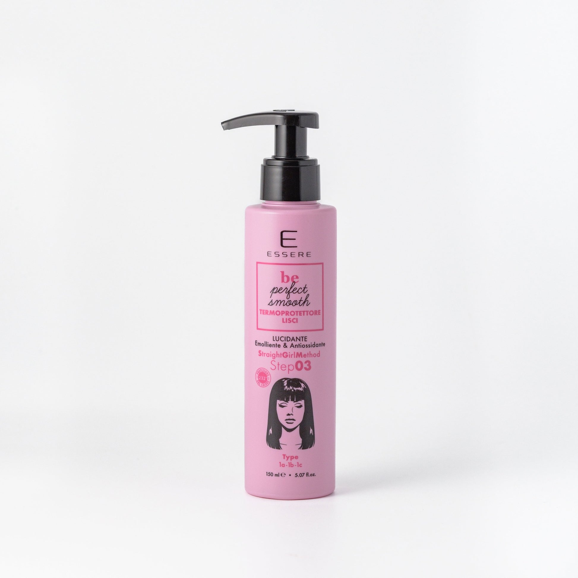 Essere Bio Termoprotettore Lisci Lucidante 150 ml, spray rosa della linea Be Perfect Smooth, vista frontale